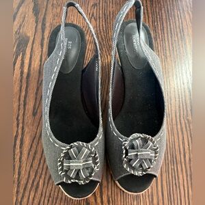 Ros Hommerson Black Wedge Sandals